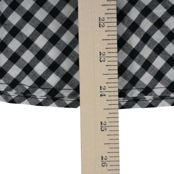 Ann Taylor Loft Blouse Women PS Small Petite Black White Gingham Split Sleeves - Picture 13 of 13